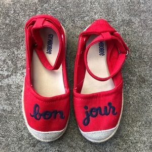 Gymboree girls red espadrilles shoes size 9